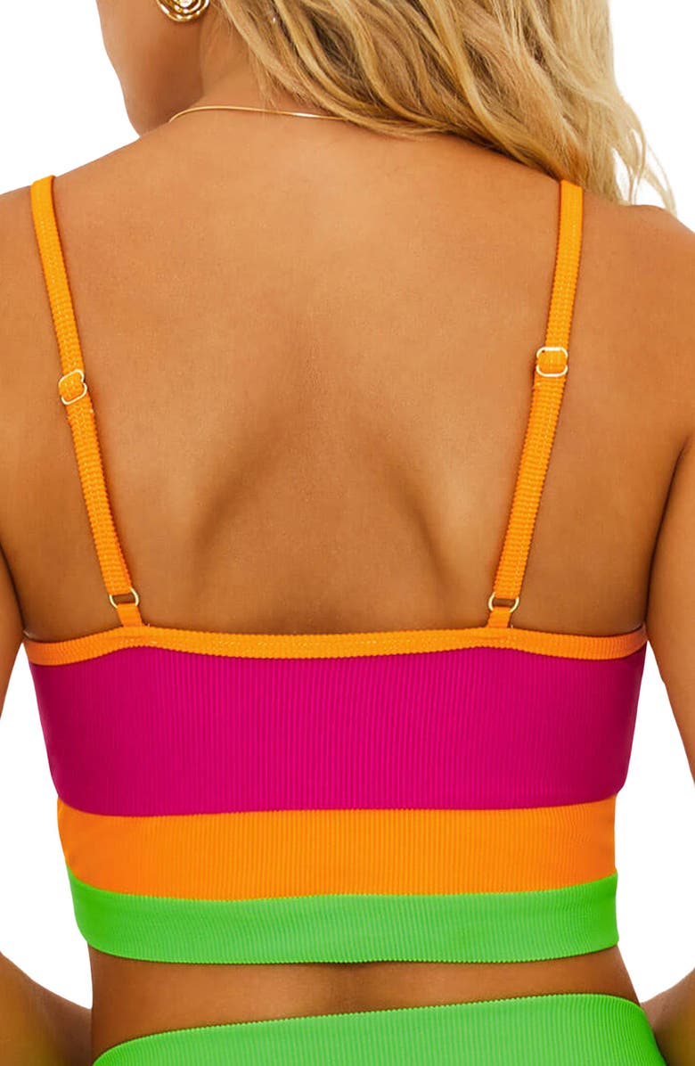 Beach Riot Eva Colorblock Bikini Top, Alternate, color, Neon Sunset Colorblock