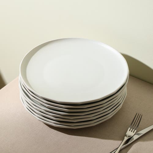 Stone Lain Rio Stoneware 4-piece Dinner Plate Set In White