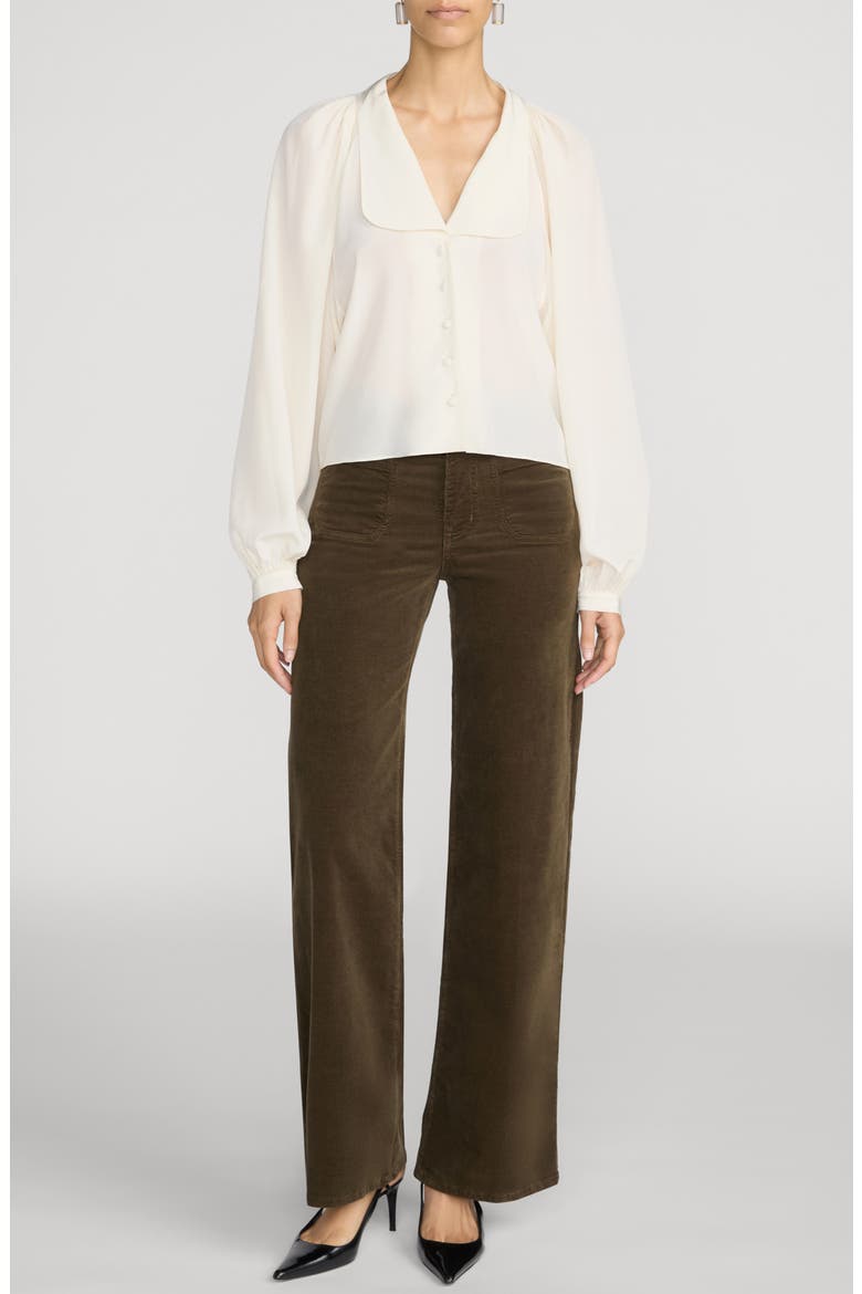 Le Slim Palazzo Patch Pocket High Waist Wide Leg Corduroy Jeans, Alternate, color, RICH MILITARY