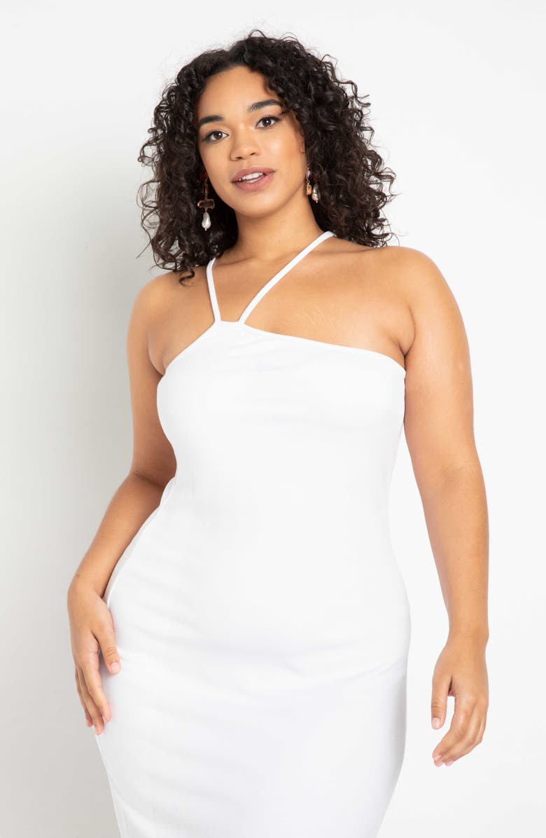 ELOQUII Asymmetric Sleeveless Dress, Alternate, color,