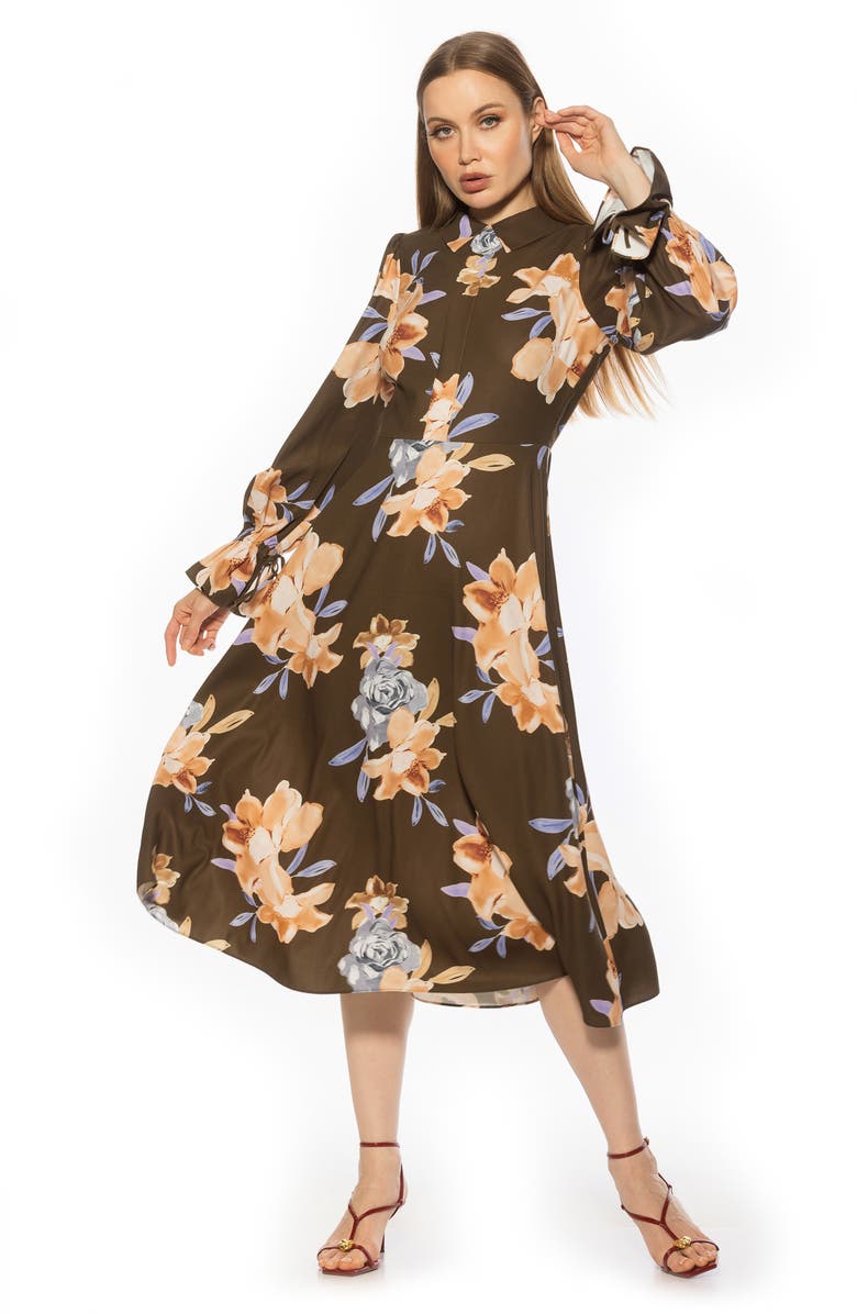 Alexia Admor Lana Fit & Flare Midi Dress, Alternate, color, Emerald Multi