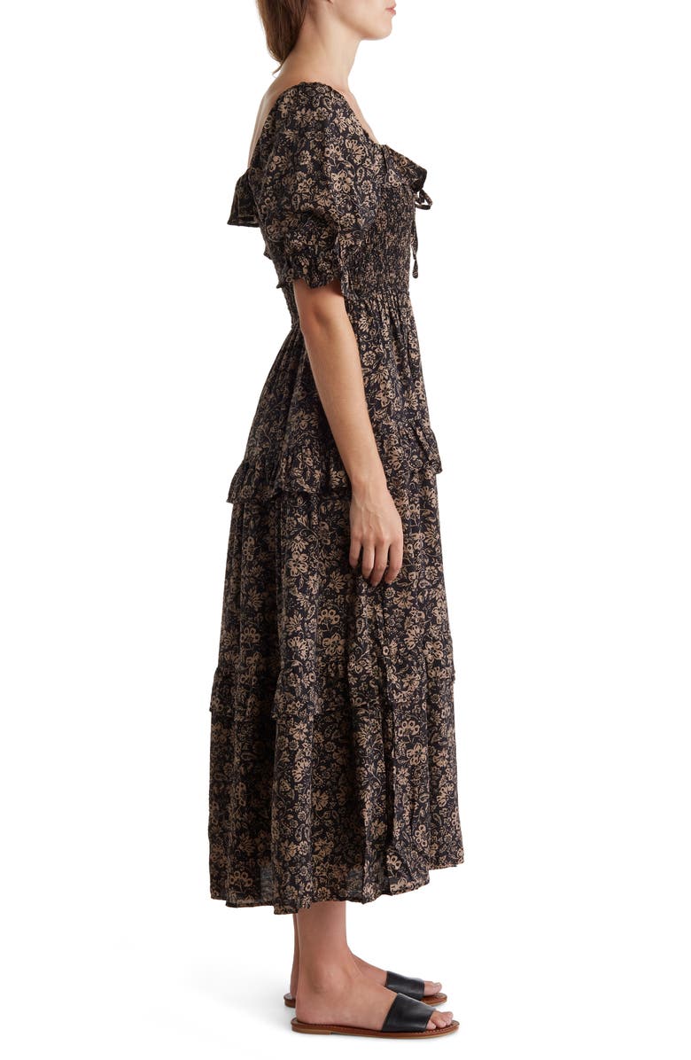 Blu Pepper Floral Smocked Tiered Midi Dress, Alternate, color, 