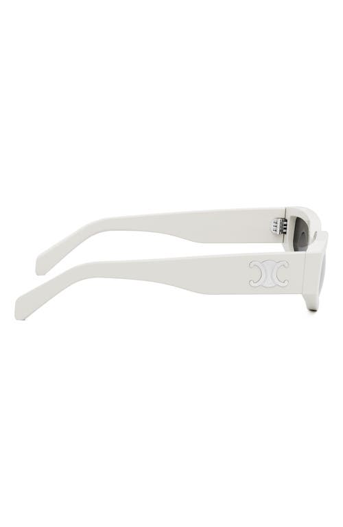 Celine Triomphe 54mm Geometric Sunglasses In White