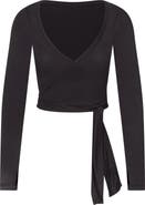 NikeSKIMS Long Sleeve Stretch Knit Wrap Top