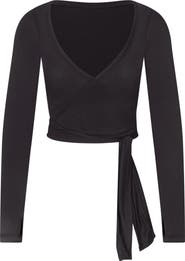 NikeSKIMS Long Sleeve Stretch Knit Wrap Top