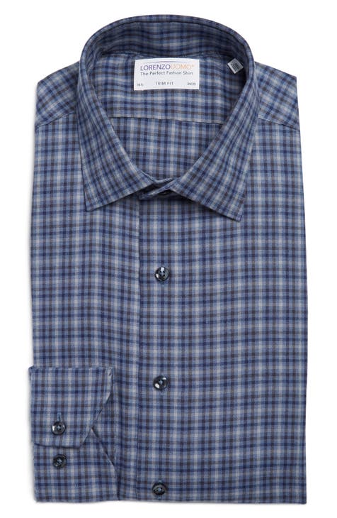 Soft Check Long Sleeve Trim Fit Shirt