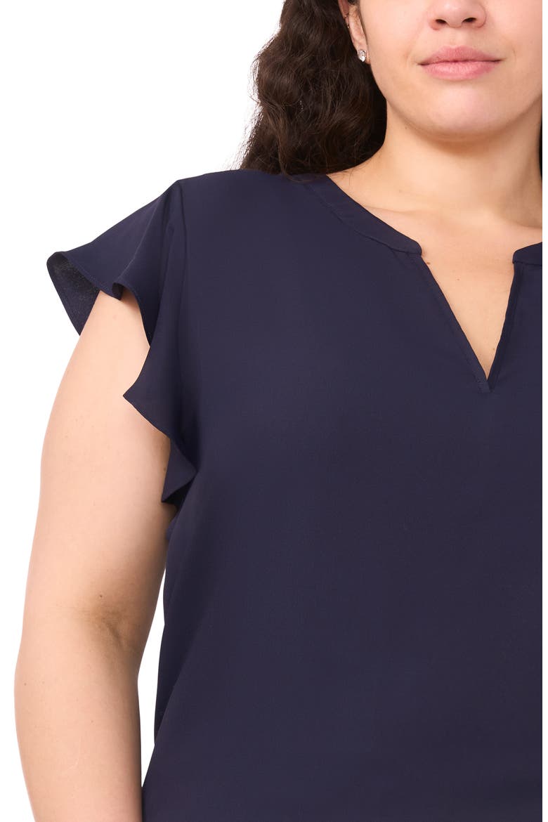 Flutter Sleeve Top, Alternate, color, BARITONE BLUE