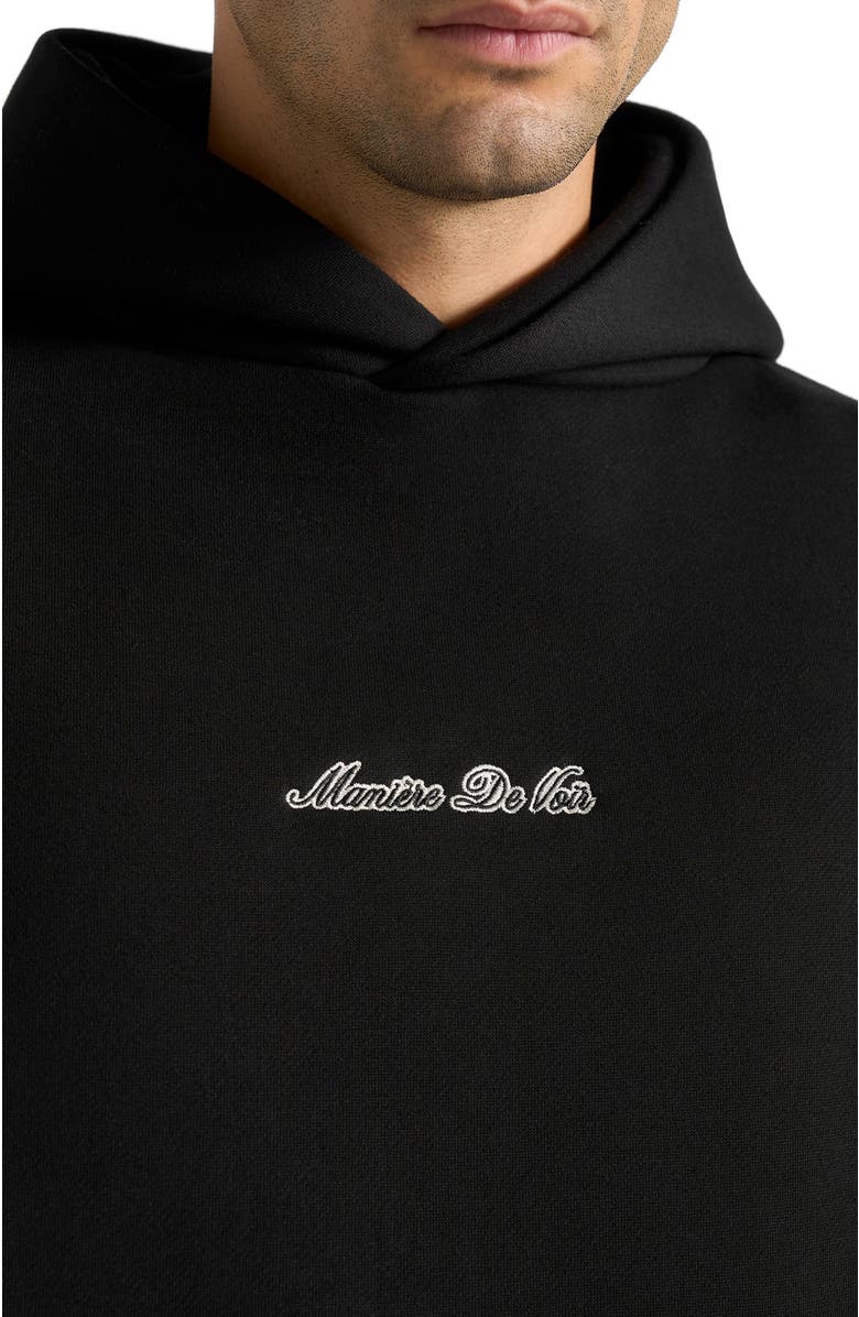 Manière De Voir Unisex Signature Relaxed Fit Hoodie, Alternate, color, Black