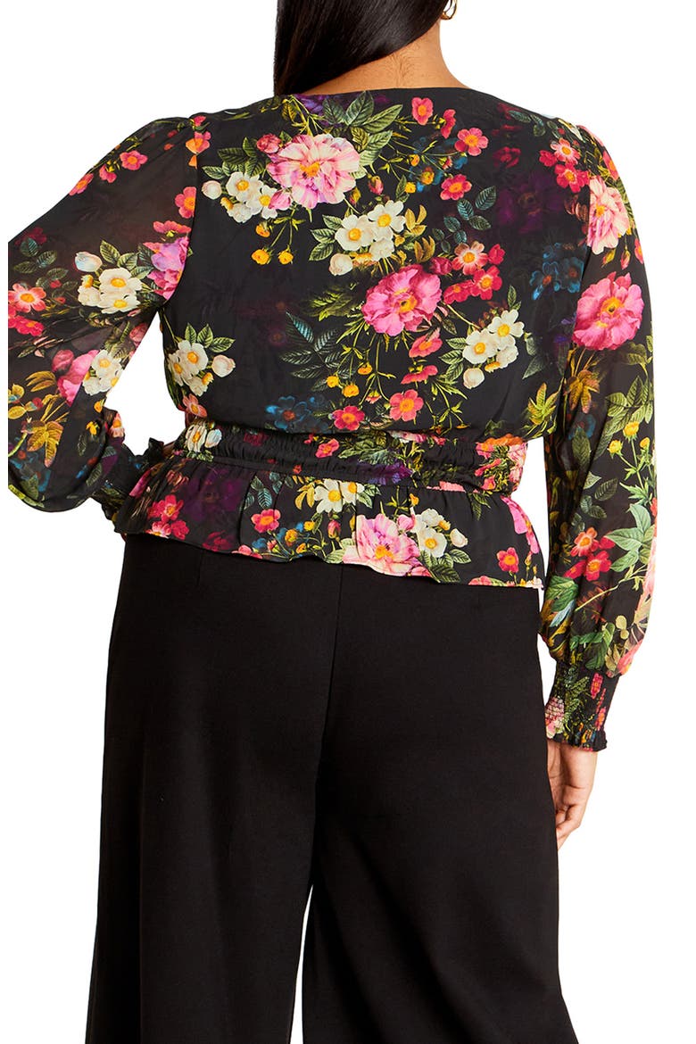 Bridgette Floral Tie Waist Top, Alternate, color, ROYAL GARDEN FLORAL