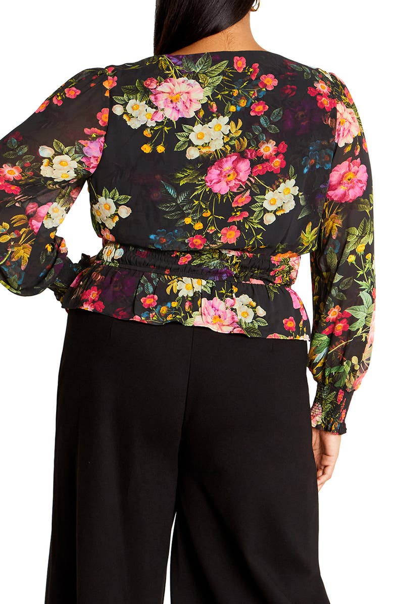 City Chic Bridgette Floral Tie Waist Top, Alternate, color,