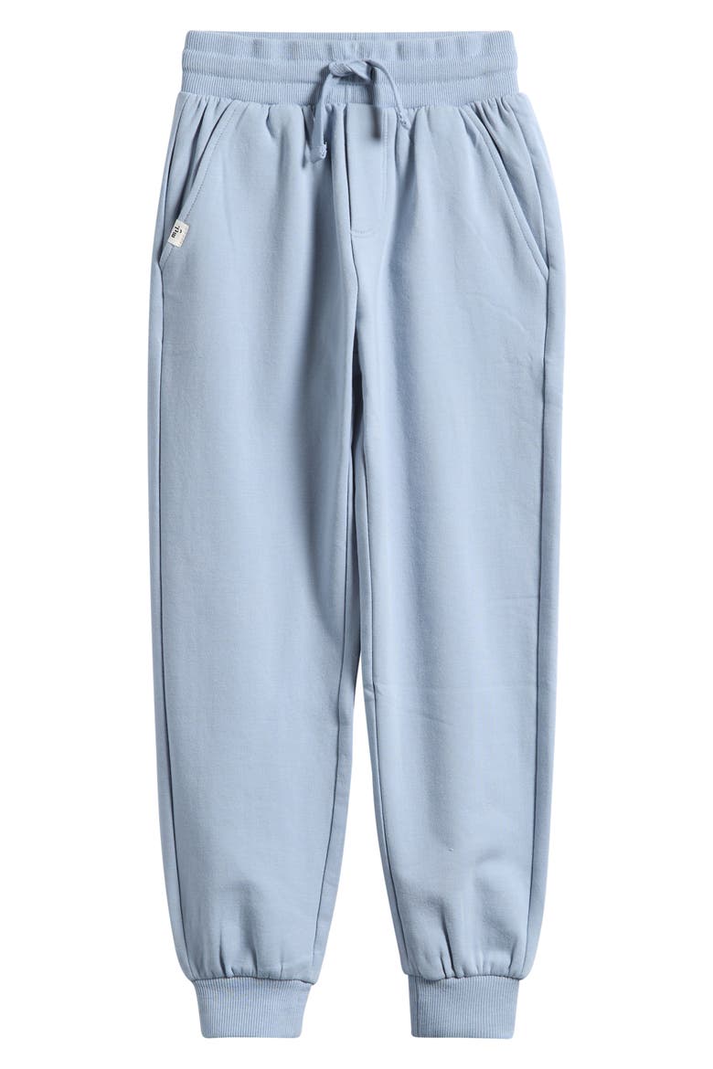 Kids' Light Blue Stretch Cotton Fleece Joggers, Main, color, DUSTY BLUE