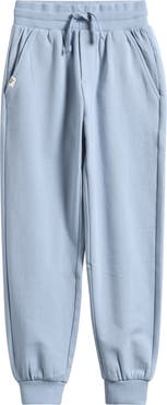 MILES THE LABEL Kids' Light Blue Stretch Cotton Fleece Joggers