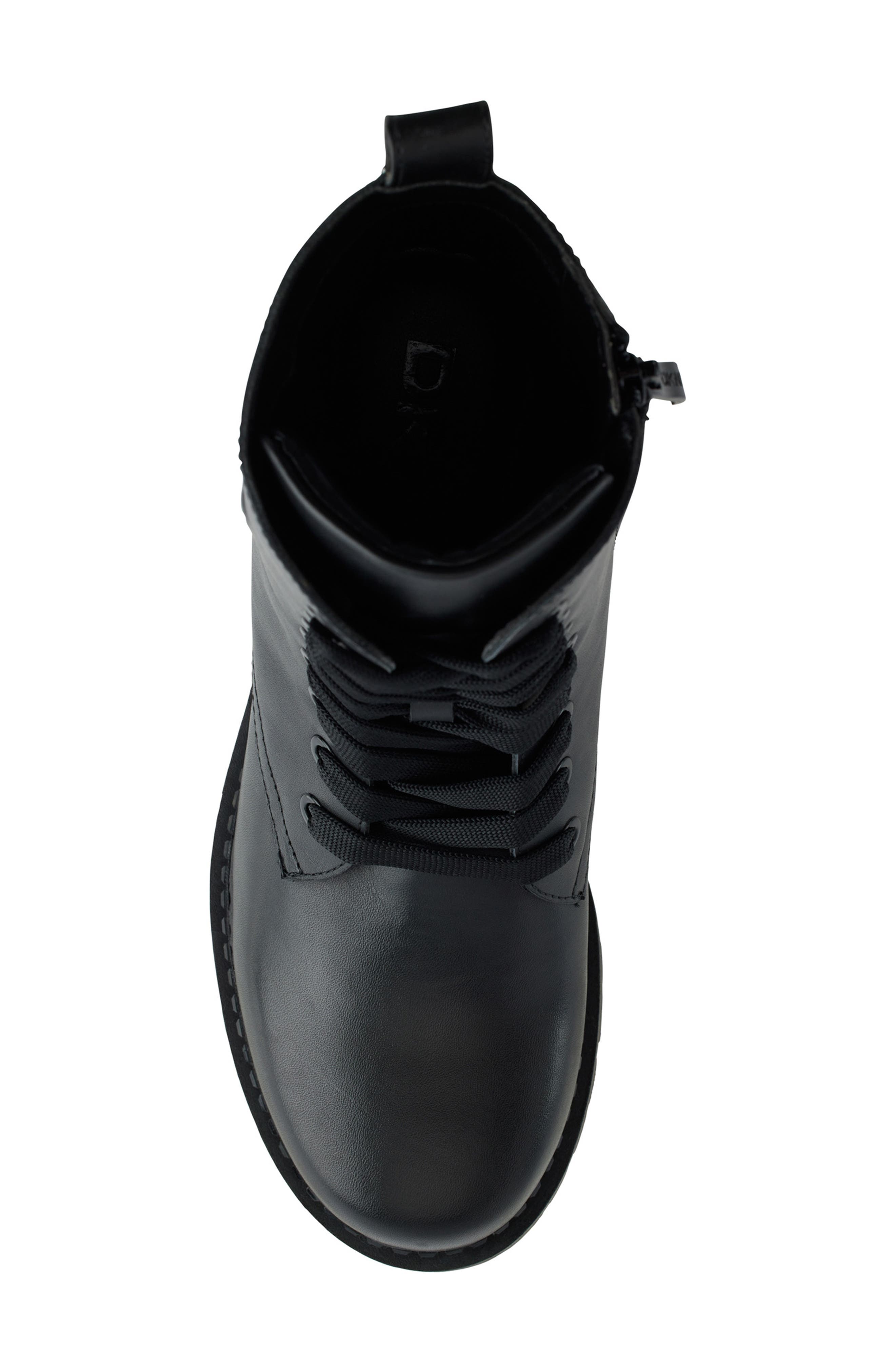 DKNY Rudy Leather Combat Boot, Alternate, color, Black