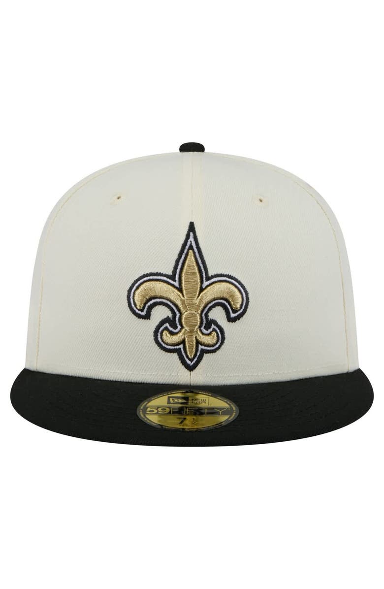 New Era Men's New Era White/Black New Orleans Saints Main 59FIFTY Fitted Hat, Alternate, color,