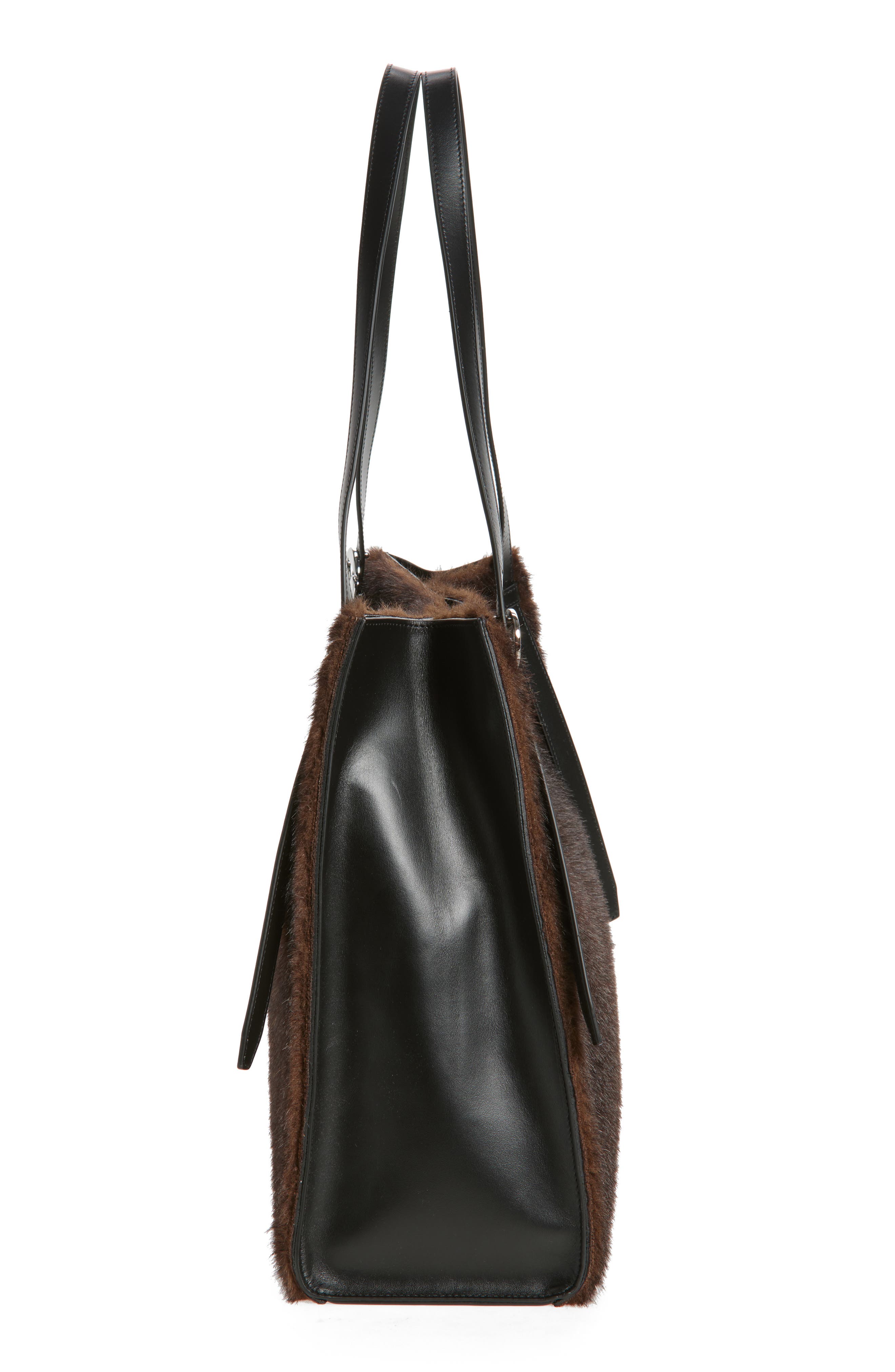 Coperni Belt Faux Fur Tote, Alternate, color, Brown Brown