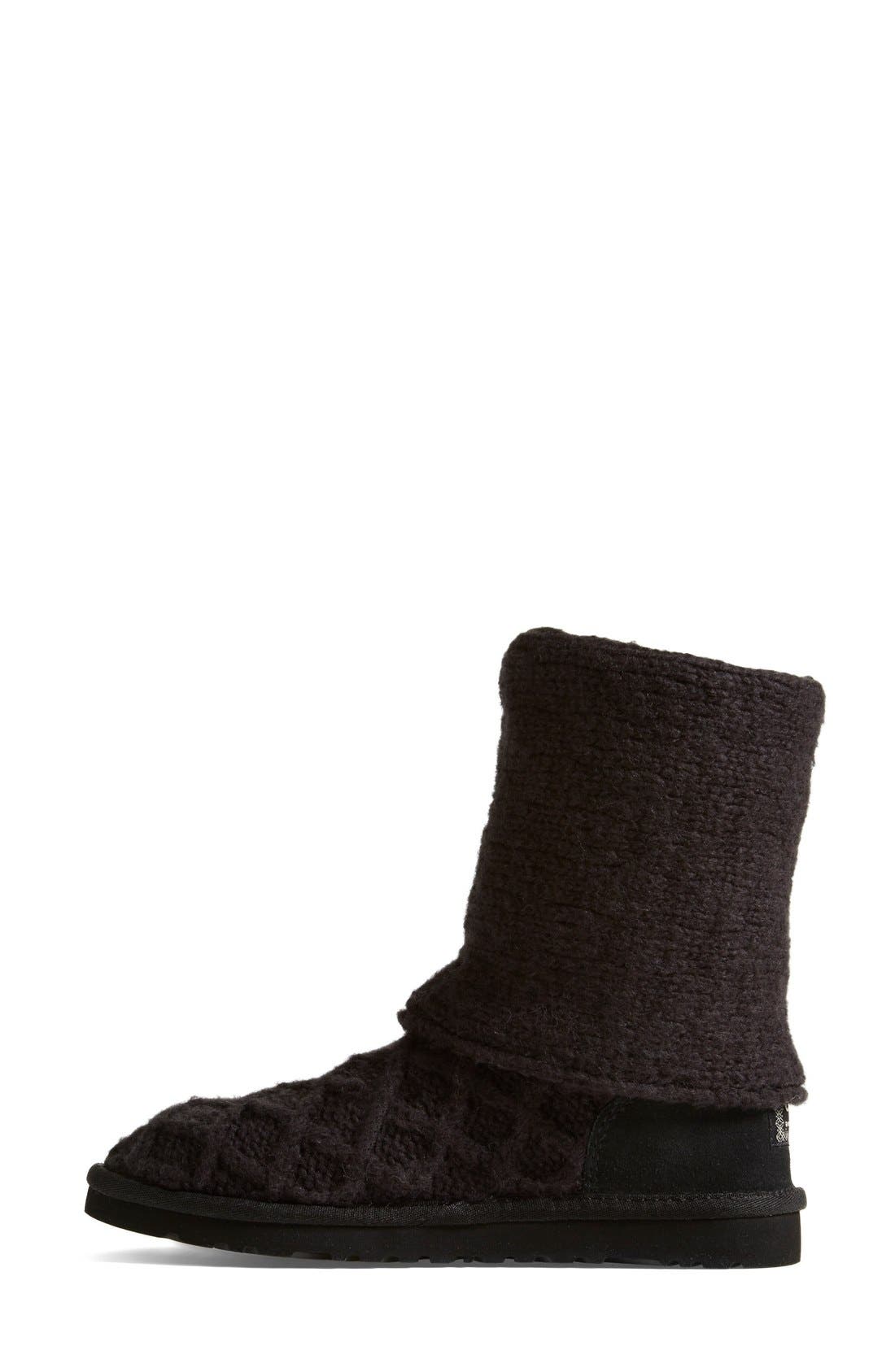 Australia 'Lattice Cardy' Boot, Alternate, color, BLACK