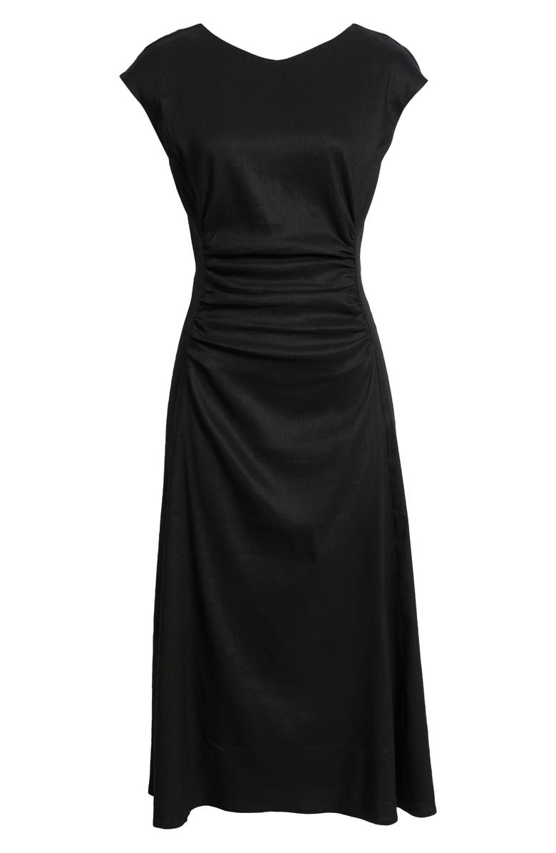 Nordstrom Ruched Midi Dress, Alternate, color, Black