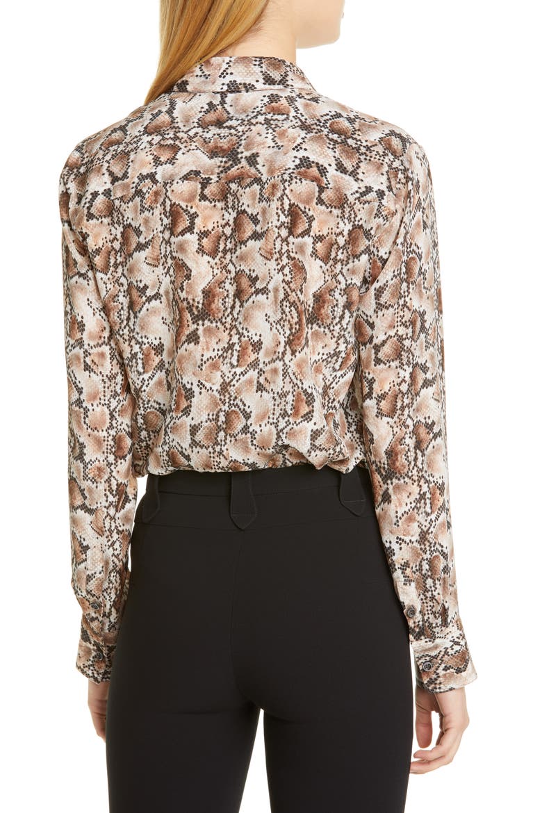 Print Silk Blouse, Alternate, color, IVORY