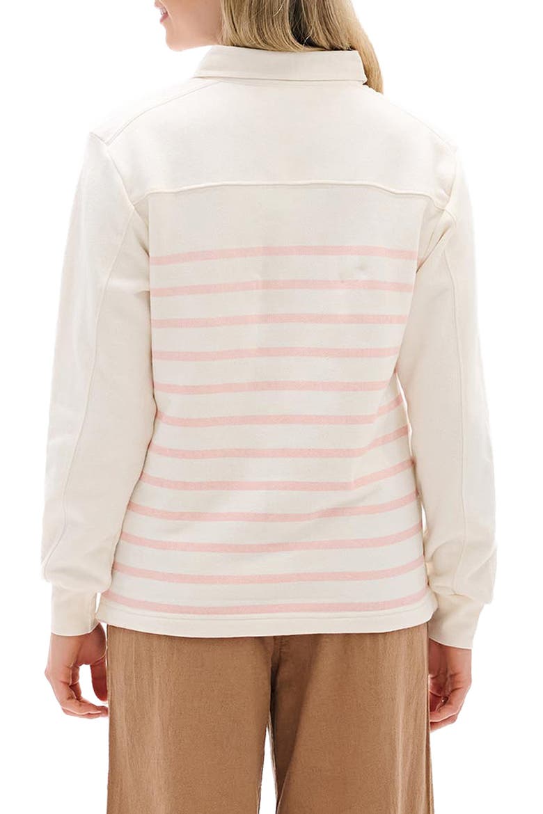Stripe Polo Sweatshirt, Alternate, color, WHISPER WHITE