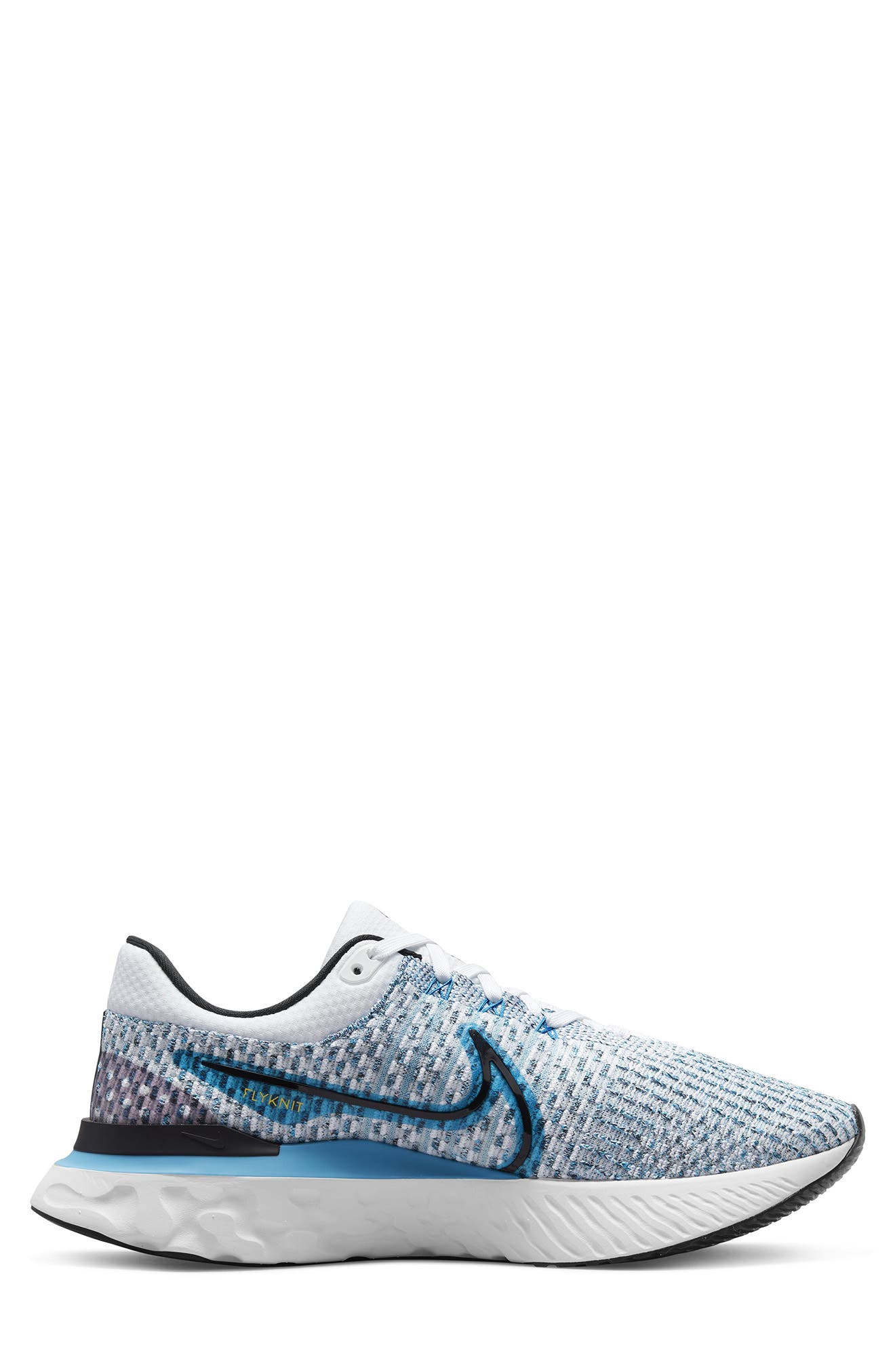 React Infinity Run Flyknit 3 Running Shoe, Alternate, color, WHITE/ BLACK/ BLUE ORBIT