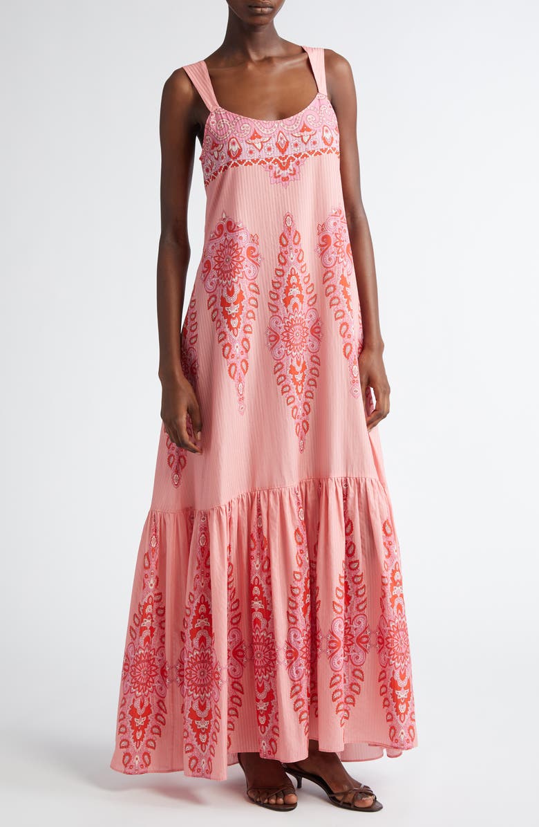 Etro Paisley Cotton & Silk Maxi Dress, Main, color,