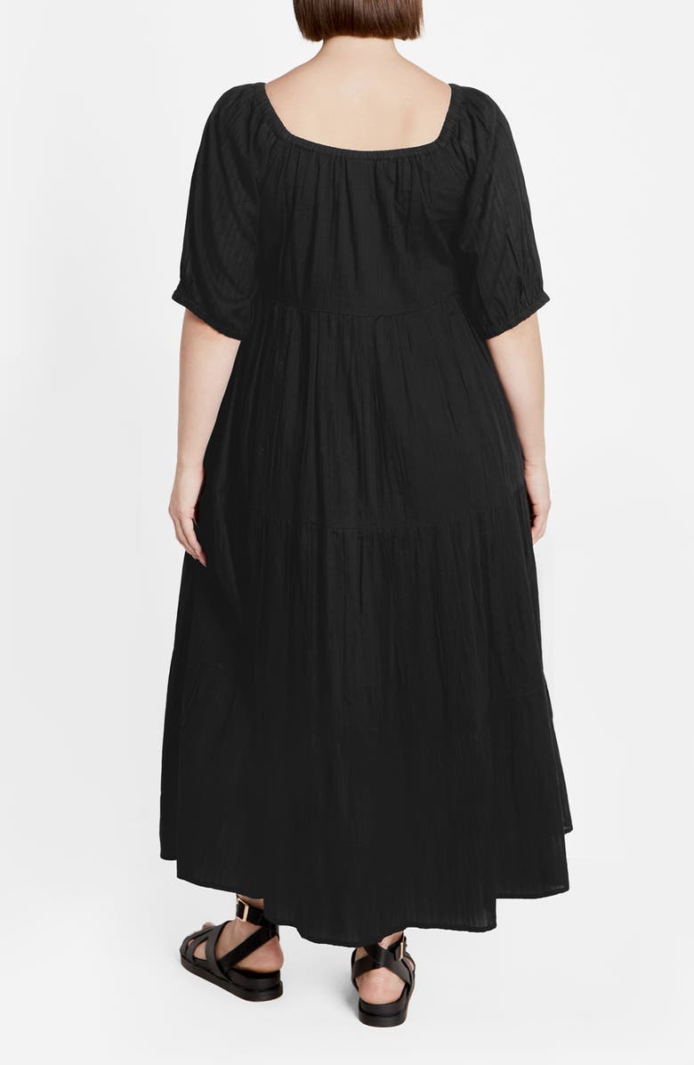 City Chic Tallulah Cotton Maxi Dress, Alternate, color, Black