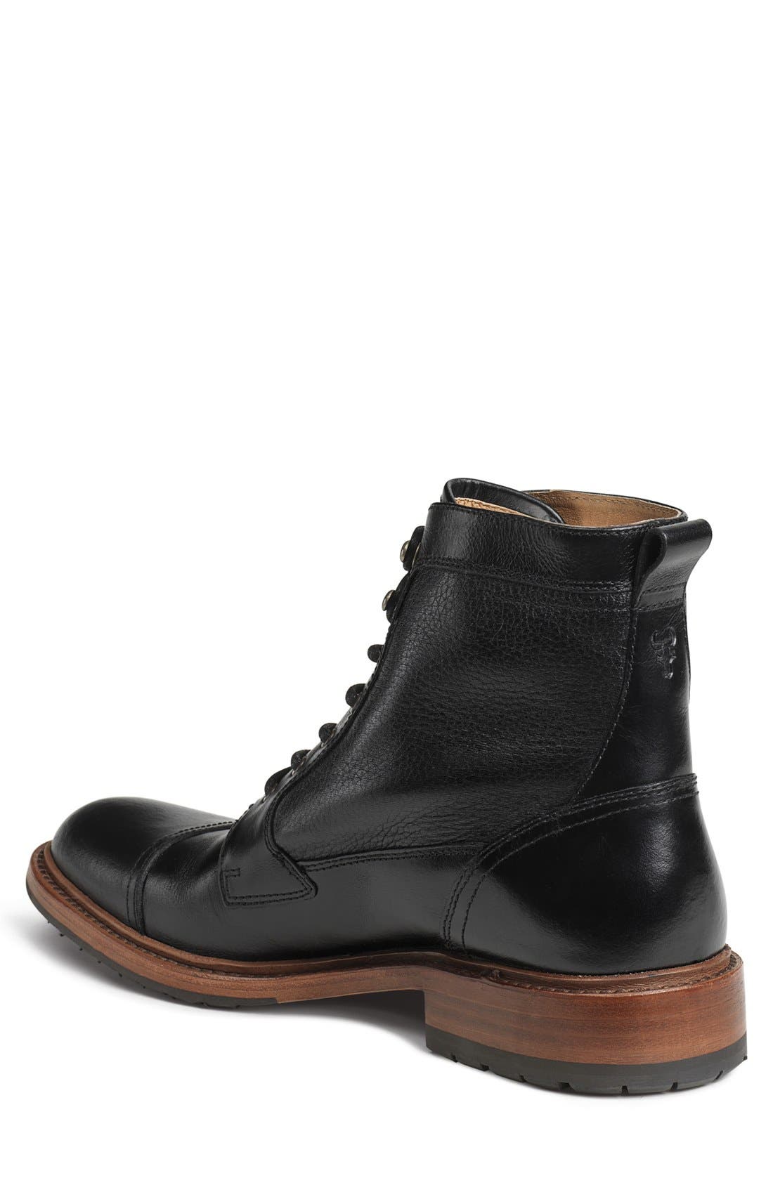 'Lowell' Cap Toe Boot, Alternate, color, BLACK