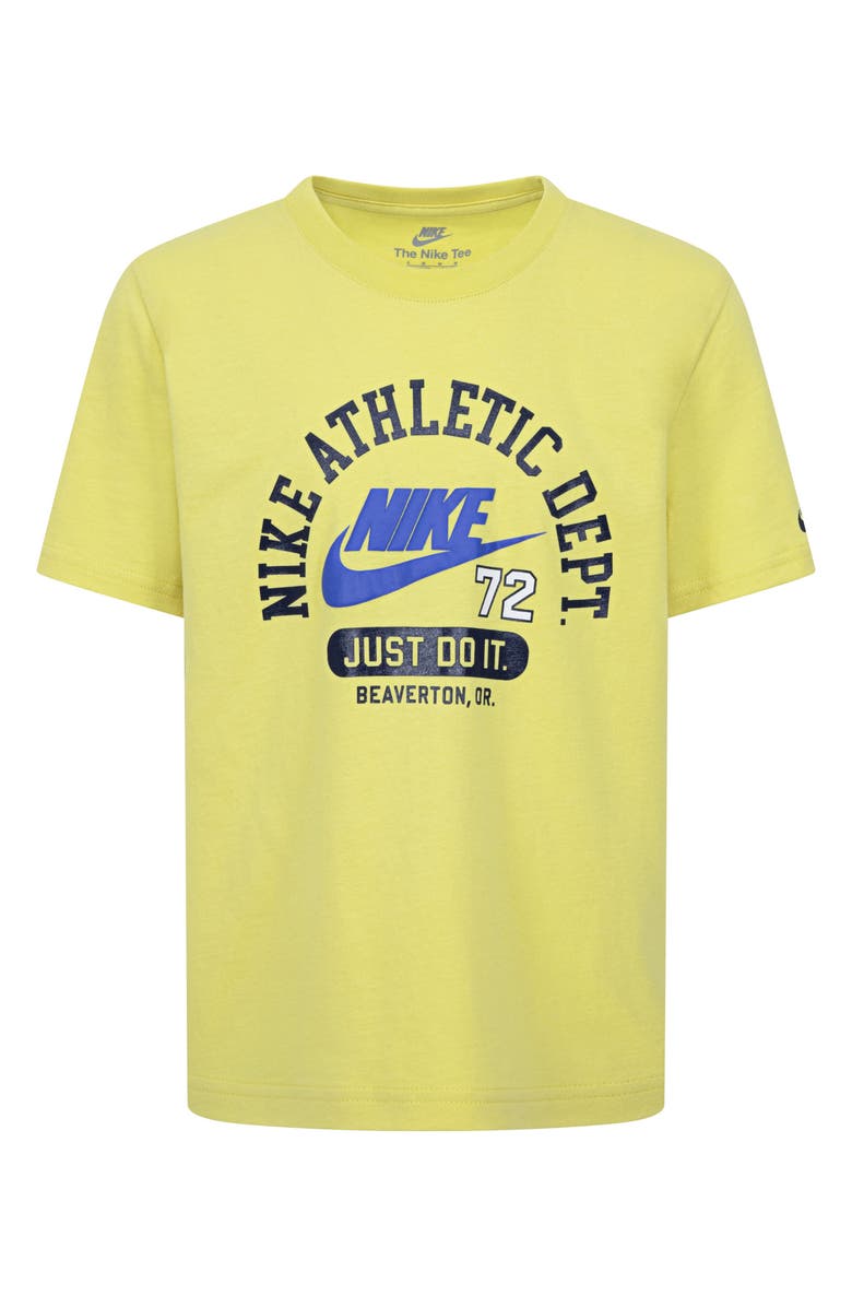 Nike Kids' P.E. Class Graphic T-Shirt, Main, color, Bright Citron