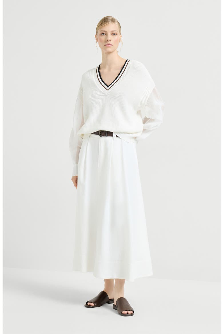 Cotton sweater, Alternate, color, White