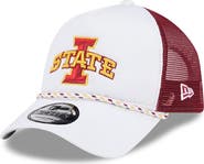 New Era Men's New Era White/Cardinal Iowa State Cyclones Court Sport Foam A-Frame 9FORTY Adjustable Trucker Hat