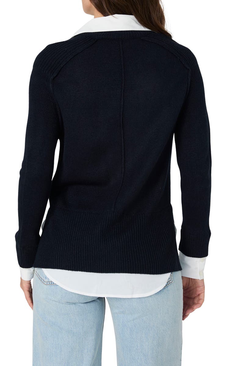 French Connection Babysoft Mixed Media Twofer Sweater, Alternate, color,