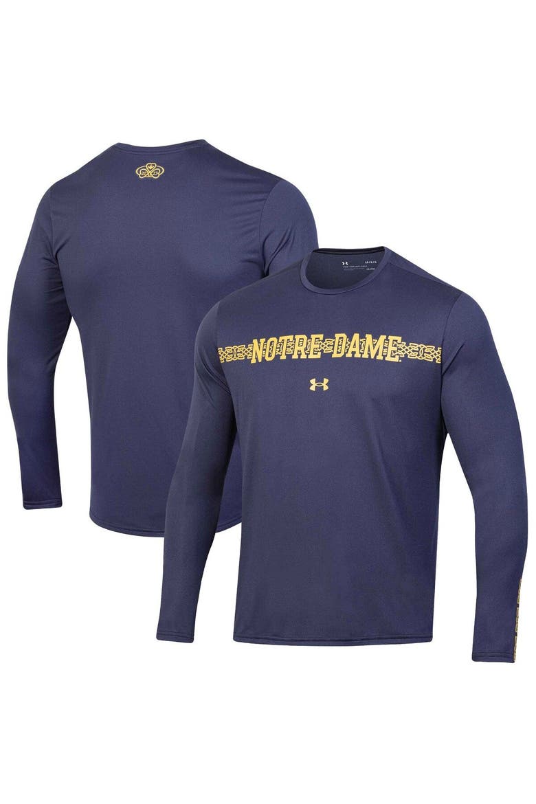 Men's Under Armour  Navy Notre Dame Fighting Irish 2023 Aer Lingus College Football Classic Performance Long Sleeve T-Shirt, Main, color, Navy