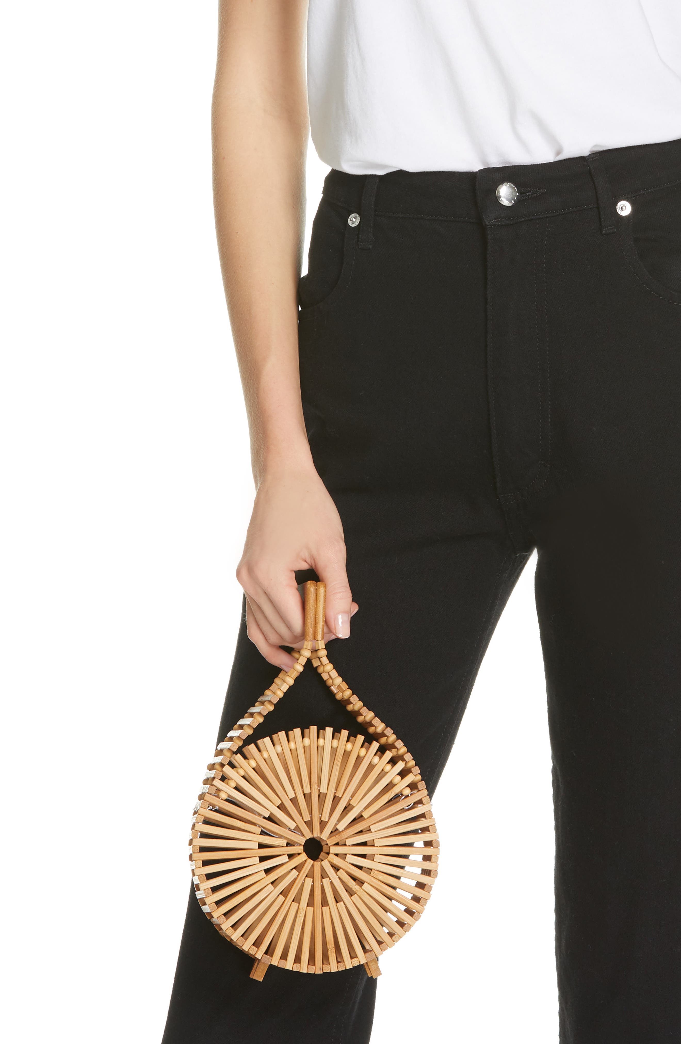 Cult Gaia Zaha Top Handle Bamboo Bag, Alternate, color, 