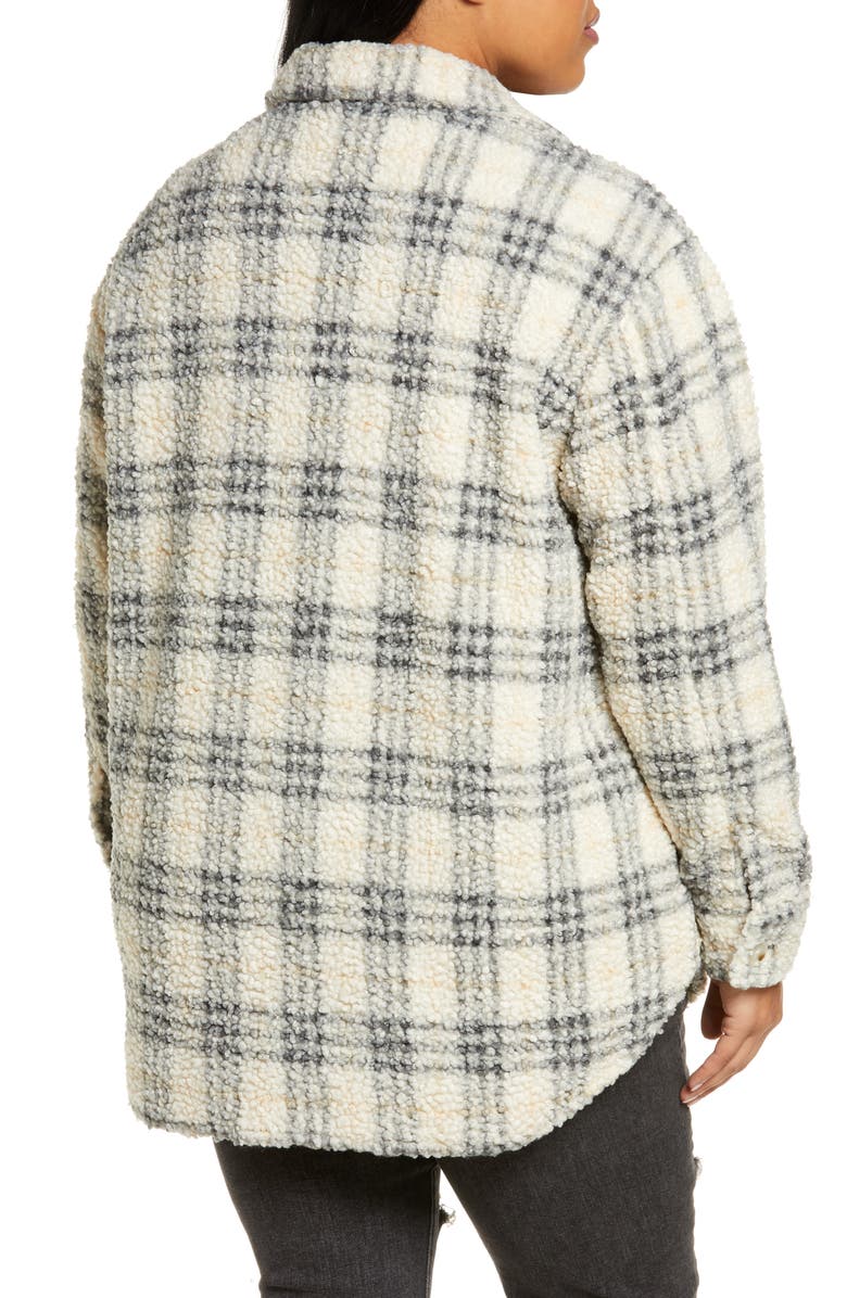 BLANKNYC Plaid High Pile Fleece Button-Up Shirt, Alternate, color,