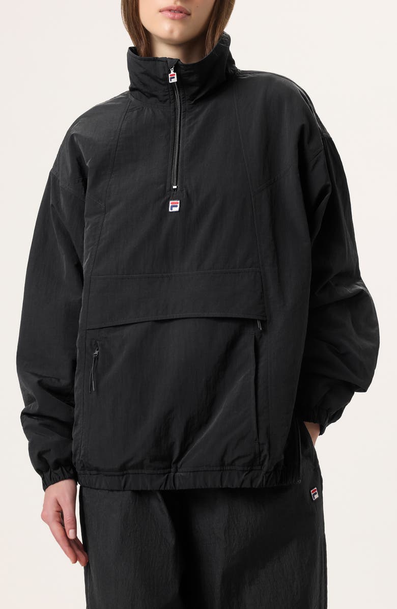 FILA x Hailey Half Zip Nylon Oversize Jacket | Nordstrom