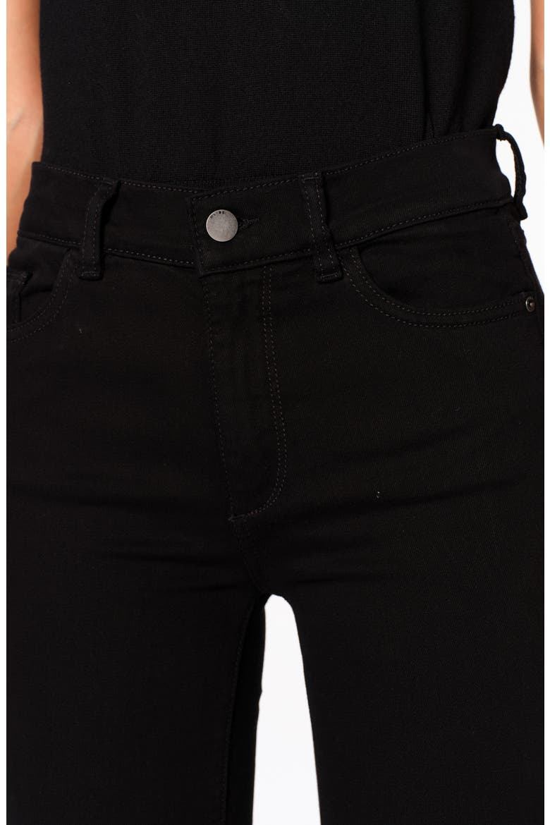 Mara Straight Leg Mid Rise Instasculpt Ankle Jeans, Alternate, color, BLACK PEACHED RAW