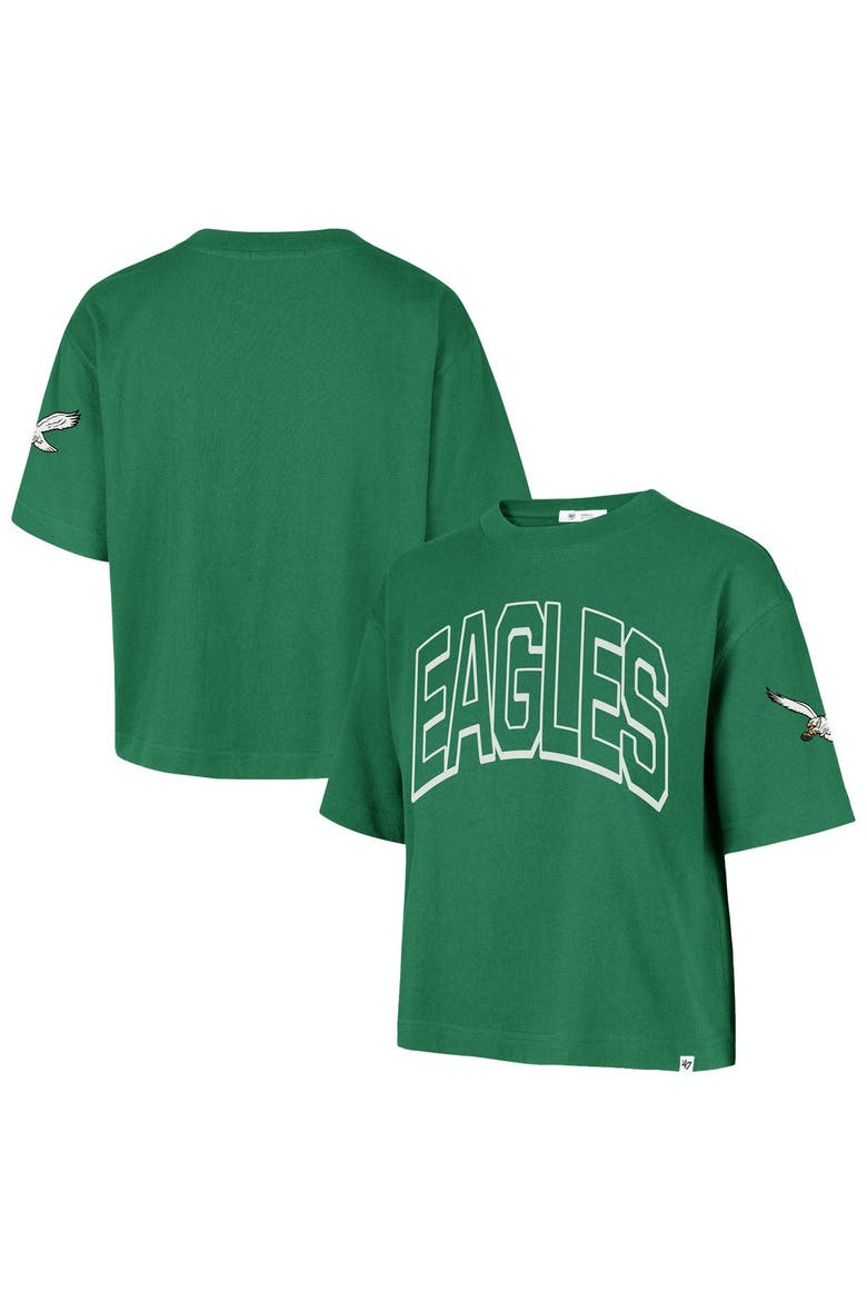 Women's '47 Kelly Green Philadelphia Eagles Call Out Reed City T-Shirt, Main, color, Kelly Green