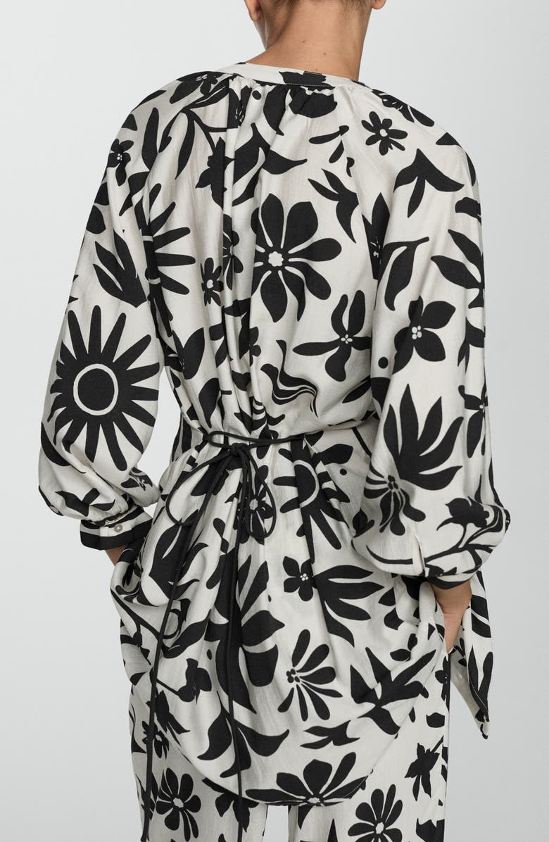 MANGO Floral Print Longline Top, Alternate, color, 