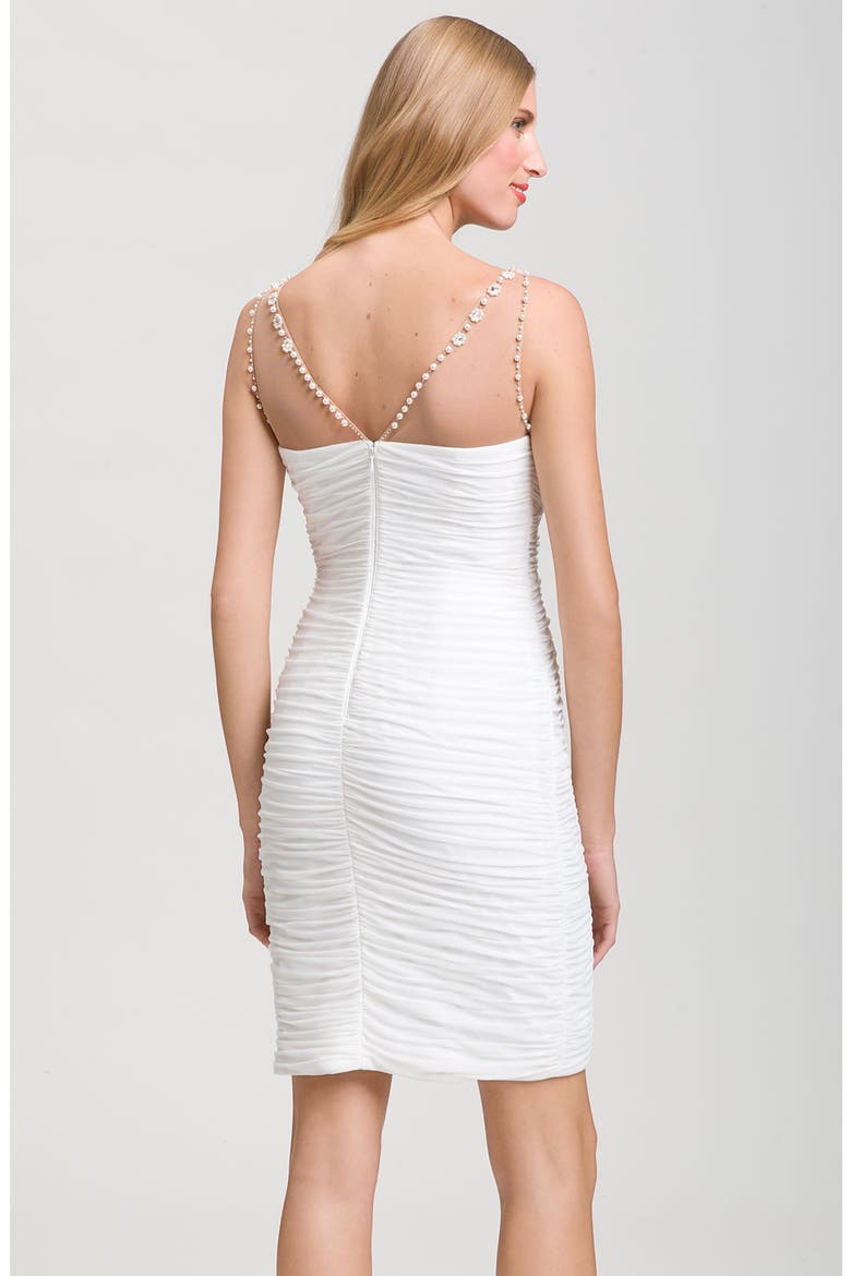 Illusion Bodice Sheath Dress, Alternate, color, IVORY