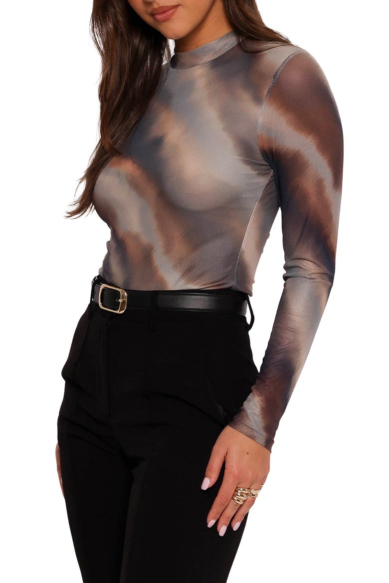 Zallocco Long Sleeve Mesh Top, Alternate, color, OMBRE STRIPE