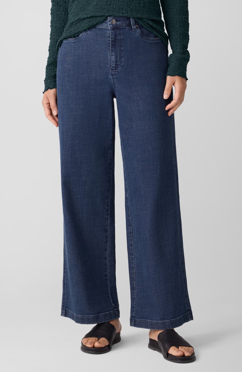 Eileen Fisher Wide Leg Jeans, Main, color, Midnight Indigo