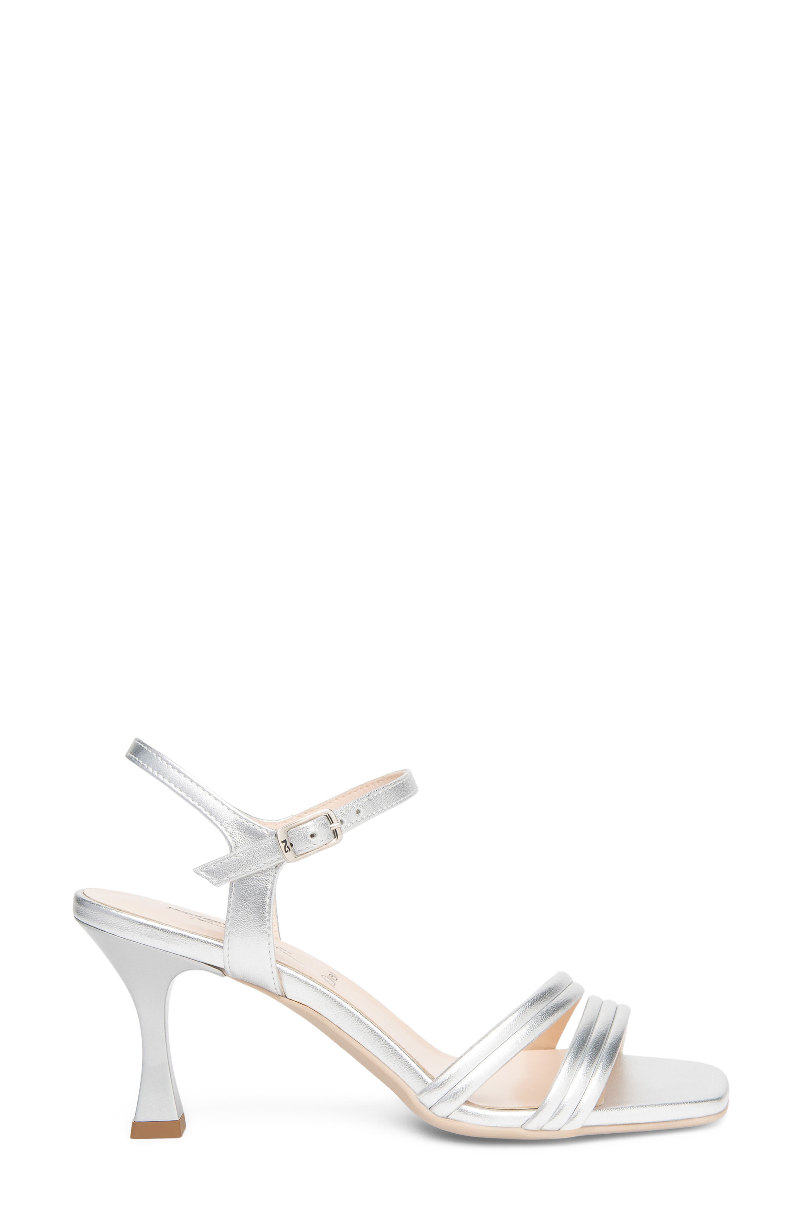 NeroGiardini Ankle Strap Sandal, Alternate, color, Silver