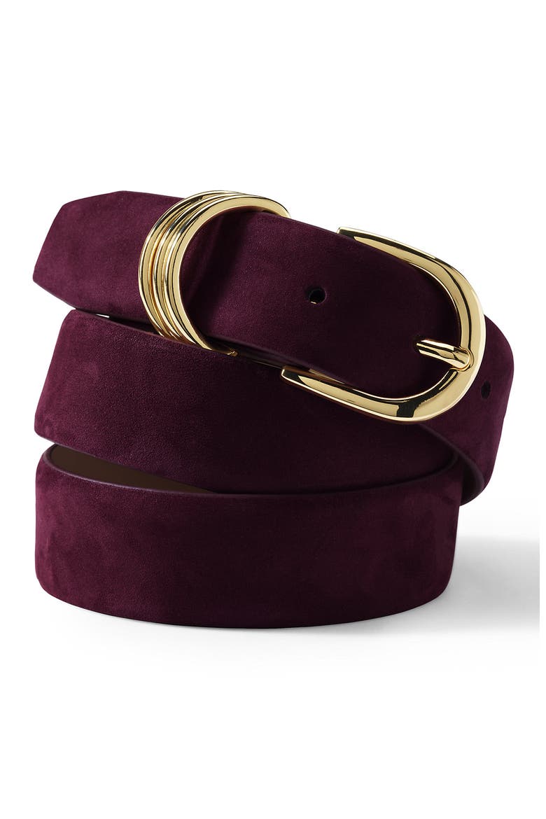 Nubuck Multi Keeper Belt, Main, color, Lush Burgundy