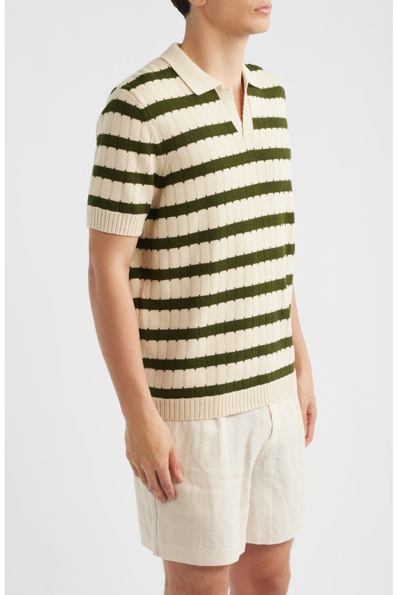 Stine Stripe Polo Sweater, Alternate, color, CREAM