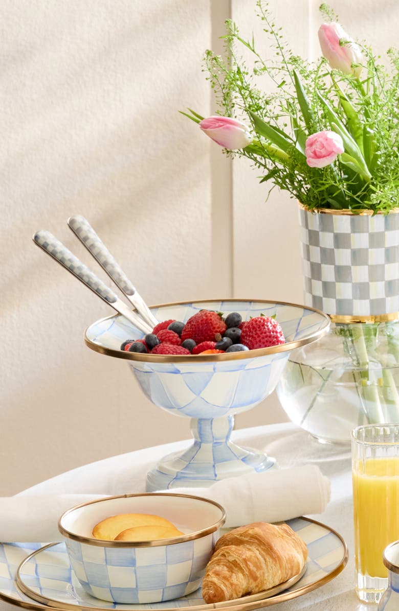 MACKENZIE CHILDS Sterling Check Bistro Salad Serving Set, Alternate, color, Sterling