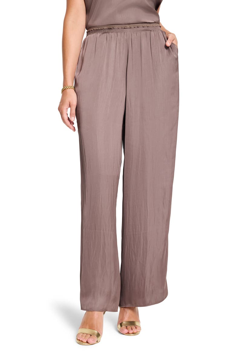 Wide Leg Satin Pants, Main, color, COCOA