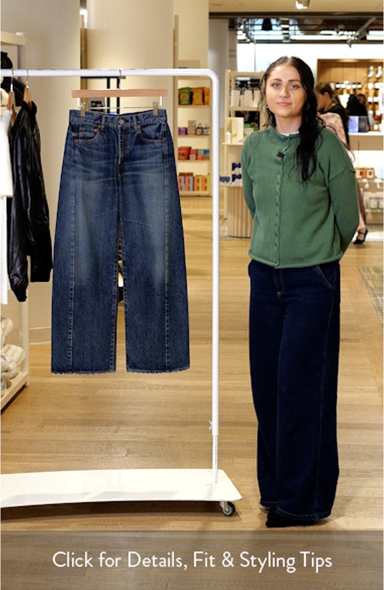Harlem Side Line High Waist Wide Leg Ankle Jeans, sales video thumbnail