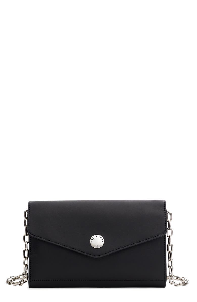 rag & bone Atlas Leather Wallet on a Chain, Main, color, 