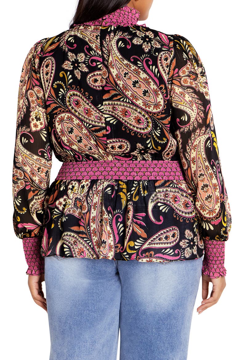 Annalise Floral Smocked Top, Alternate, color, PEACEFUL PAISLEY