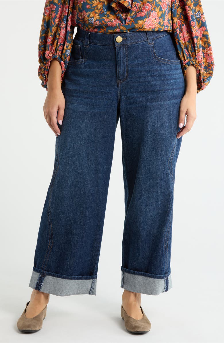 Wit
Wisdom Cuffed High Waist Wide Leg Jeans, Main, color, Blue